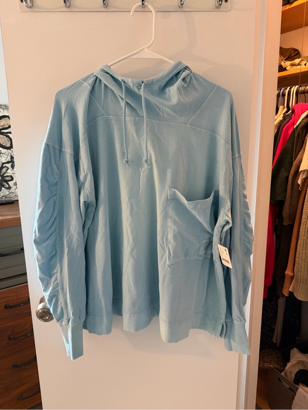 Free People Hot Shot Hooded Layer Xs  Blue nwt